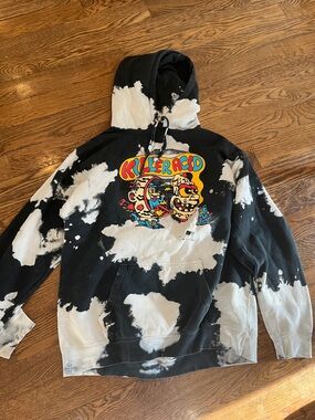 Killer Acid Tie-Dye Graphic Hoodie - Black & White XL